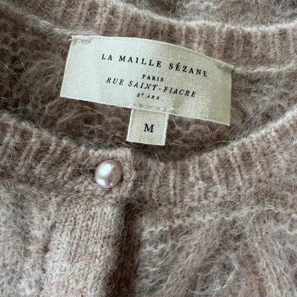 Sezane Mohair Cardigan with Pearl Accents - Picture 7 of 8